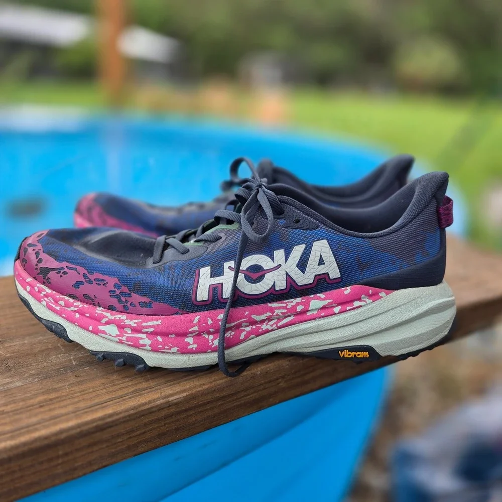 Hoka Speedgoat 6 Shoes Mens 13D Stormy Skies Aqua Breeze Trail Running